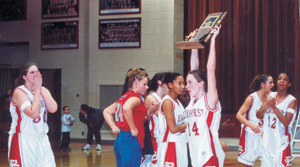 photo by Cindy Cornwell Elmhurst WINS! (l-r) Michelle McKinney, Ashley Terry, Chasity Darnell, Ashli McCombs, Sarah Hodgin, and Keshia Kennedy