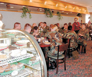 Unit 384 Officers prepare for final sendoff on Monday, March 17, 2003 during their working lunch at Azars Restaurant. Unit 384 Officers prepare for final sendoff on Monday, March 17, 2003 during their working lunch at Azars Restaurant.