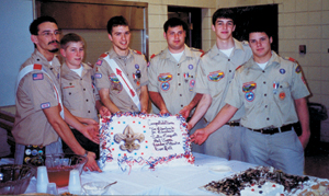 TROOP 19’S NEW EAGLE SCOUTS (L TO R)  Justin Marquart, Don Hall, Landon Matuska, Tim Blombach, Paul James, Joe Blombach