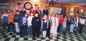 L-R Larry Thiele Commander Post 296, John Moody Past Post Commander 296, Ron Kaiser 4th District Commander and Manuel Fernandez 3rd Vice Commander 296 along with 9 elementary schools (St. Aloysius, Pleasant Center, LaFayette Central, Maplewood, Unity Lutheran, St. Paul Lutheran, Lindley, St. Joseph/St. Elizabeth Ann Seton, and South Wayne) were represented during the Flag Etiquette Contest.
