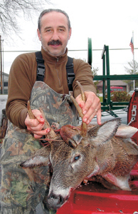 Nick Matthews from Roanoke used a 50-Caliber Pennsylvania Long Rifle Muzzleloader to down his 8-point buck in the Hamilton Road area. He told The Waynedale News that he just returned from hunting in Saskatchewan and is going to be heading to Black River Falls, Wisconsin next.