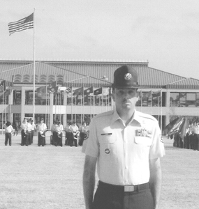 SSgt Tony Vining, shortly after receiving his hat, marking an end to his 14 week schooling as a Military Training Instructor.‑ Less than 500 people in the Air Force are authorized to wear the famous Campaign Cap of the Military Training Instructor.