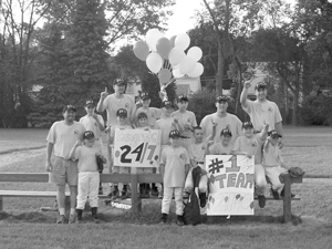  Photo by Chris Vebert, Thursday, June 24, 2004 Photo taken immediately following 24/7’s final season game against Elzey.  24/7 defeated Elzey in the final inning, 8-6. 