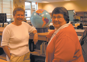 (L-R) Marsi (Meyers) Lawson and Mary (Bade) Detlefsen have been dear friends since they met as third grade students at Indian VillageSchool.  They are currently teaching at Indian Village.