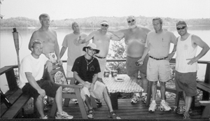 Summer fog, scorch a hog fishing adventure included (seated l-r) Ben and Dan Stark, (standing l-r) Boyd Tarney, Dan Stark, Kirk Gemple, Jim Teusch, Bill Stark and John Stark.