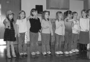L-R: Emily McManus, Casey Woodfill, Anna Epple, Mary Lee, Carla Choka, Cassie Birkmeier, Erin Art, Anna Mullins.