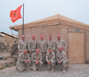 Front row left to right: Tsgt Gregory Emrick, Ssg Robert Rzasa, Sra Aaron Krieger, Msg Travis Jacquay. Back row left to right: Msg Charles Rasler, Ssg Mike Havens, Ssg Shawn Kerzman, Ssg Christopher Ritter, and Tsgt Patrick Rasler.