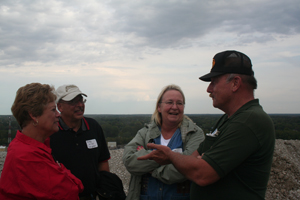 Local neighbors Linda Reuelle, Greg and Linda Wiley, and Don Reuelle enjoy a chat on top of the mountain.  