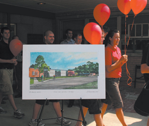 Students marked the occasion releasing red and black balloons which began the $3 million renovation project  at Bishop Luers High School, located at 333 E. Paulding Road, on Wednesday, May 23, 2007. 