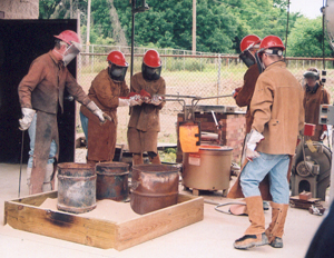 St. Francis students, instructed by Michael Warrick, felt the excitement with every pour and firing of their bronze works. 