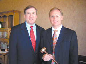 (L-R) Attorney General Steve Carter with Attorney Thomas Hardin.