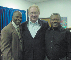 (L-R) Trustee Richard Stevenson, Bruce Stier and Allen County Democratic Party Chair Mike Bynum.