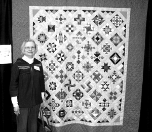 Janet Levihn and her quilt “More pink than brown” 