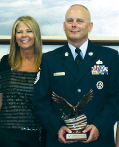 Master Sergeant Anthony E. Johnston of the 122nd Fighter Wing and his wife Marilyn, at the Fort Wayne Air Force base