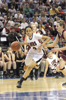 Lady Knights battle in State Finals, Photo by Joni Kuhn
