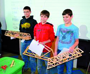 SCHOOL STUDENTS SWEEP  AWARDS FOR BRIDGE DESIGN