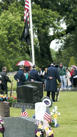 Waynedale's Memorial Day Parade stepped off despite the rain, at 9am on Monday, May 27, 2013. Grand Marshall Capt. Mike Schutt-122nd Air Guard spoke of the spirit and how "All gave some-some gave All..." in the ceremony at Prairie Grove Cemetery.