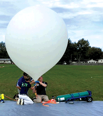 Miami Middle School Science teachers, students and STARBASE instructors experiment launching a balloon 96,000 feet in the air!