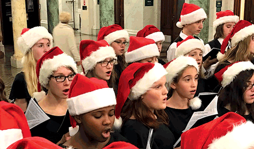 Fort Wayne Childrens Choir christmas hats
